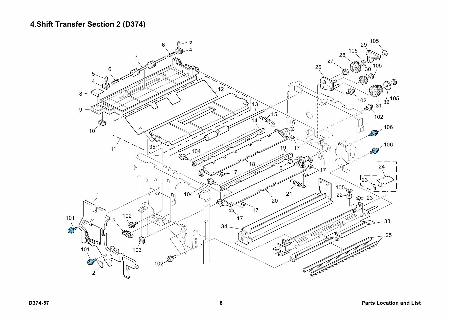 RICOH Options SR4030 D374 FINISHER Parts Catalog PDF download-5